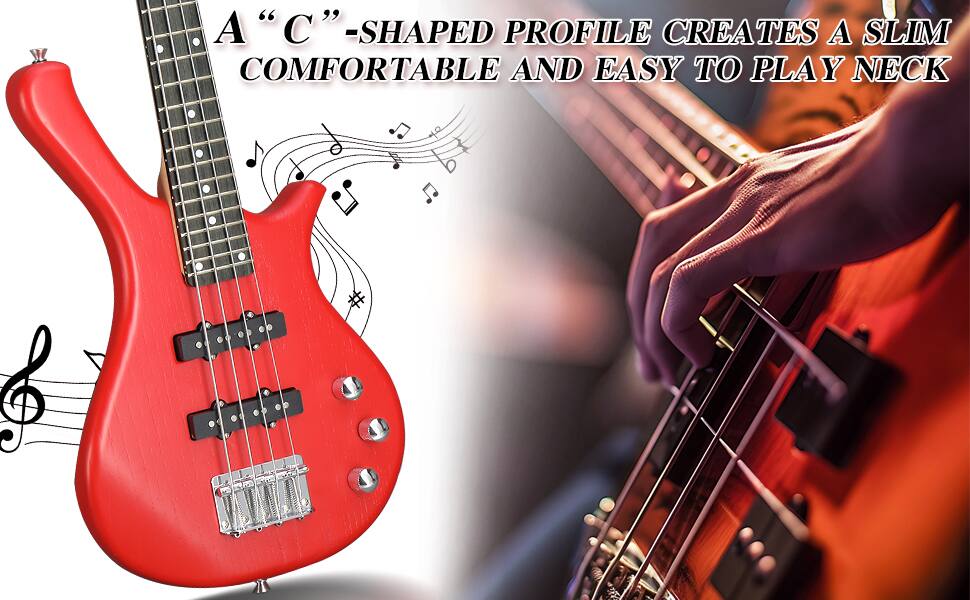 A "C"-shaped profile creates a slim, comfortable, and easy to play neck.