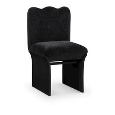 Front. Meridian Furniture - Shaw Black Chenille Fabric Upholstered Dining Chair - Black.