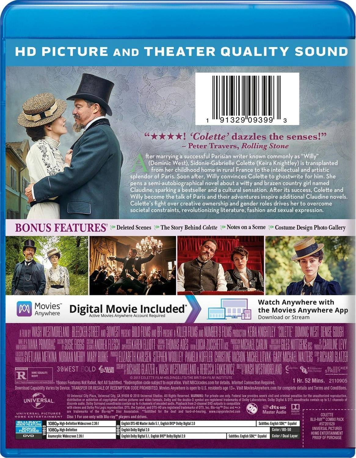 Back. Colette (DVD + Digital) [Blu-ray].
