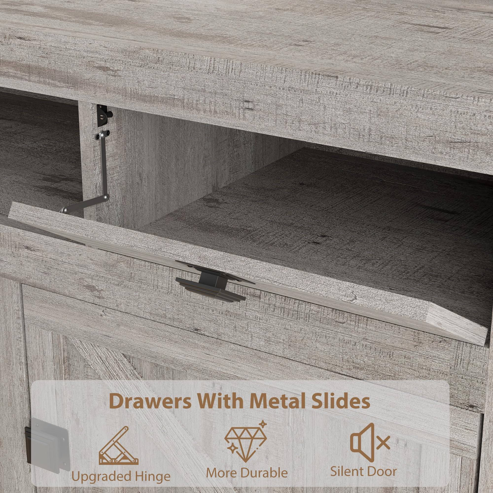 Drawers With Metal Slides  
Upgraded Hinge  
More Durable  
Silent Door