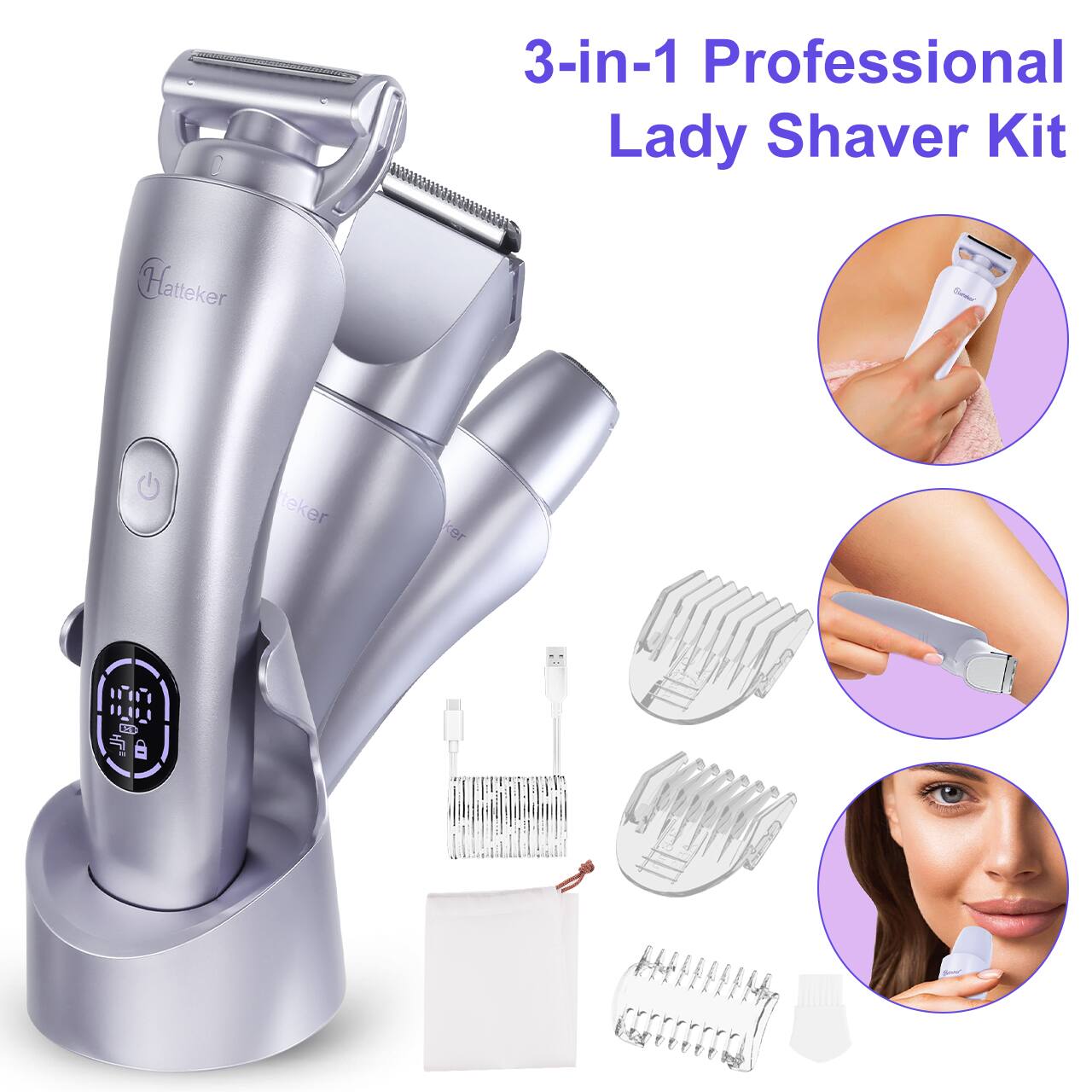 3-in-1 Professional Lady Shaver Kit