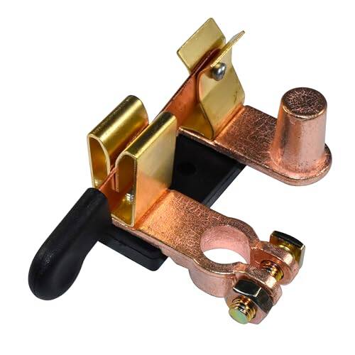 Angle. HQRP - Top Post Knife Blade Battery Disconnect Switch 12 V-48 V 250 A Vertical Isolator for Marine Car Boat RV Truck - black.