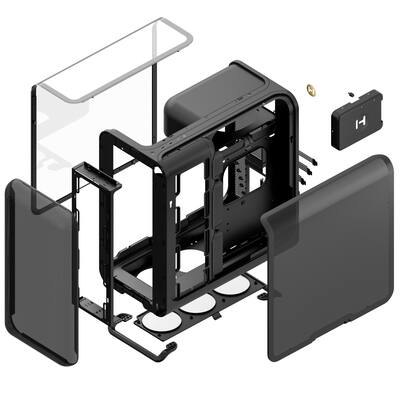 HYTE X50 Modern Performance ATX Mid Tower PC Gaming Case Pitch HYTE X50 Modern Performance ATX Mid Tower PC Gaming Case Pitch