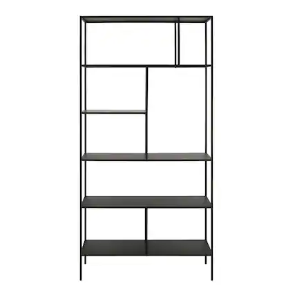 Front. Hudson&Canal - Winthrop 72" Tall Bookcase - Blackened Bronze.