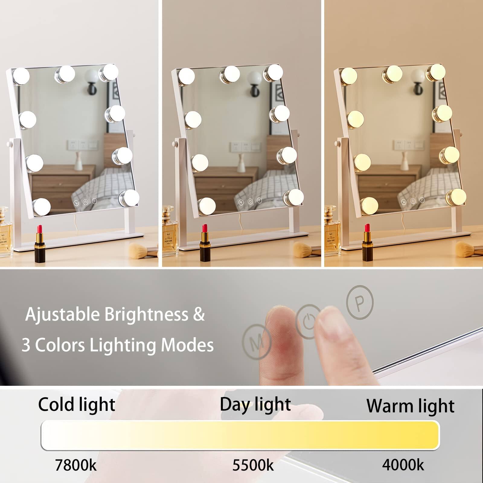 Ajustable Brightness & 3 Colors Lighting Modes

Cold light 7800k  
Day light 5500k  
Warm light 4000k