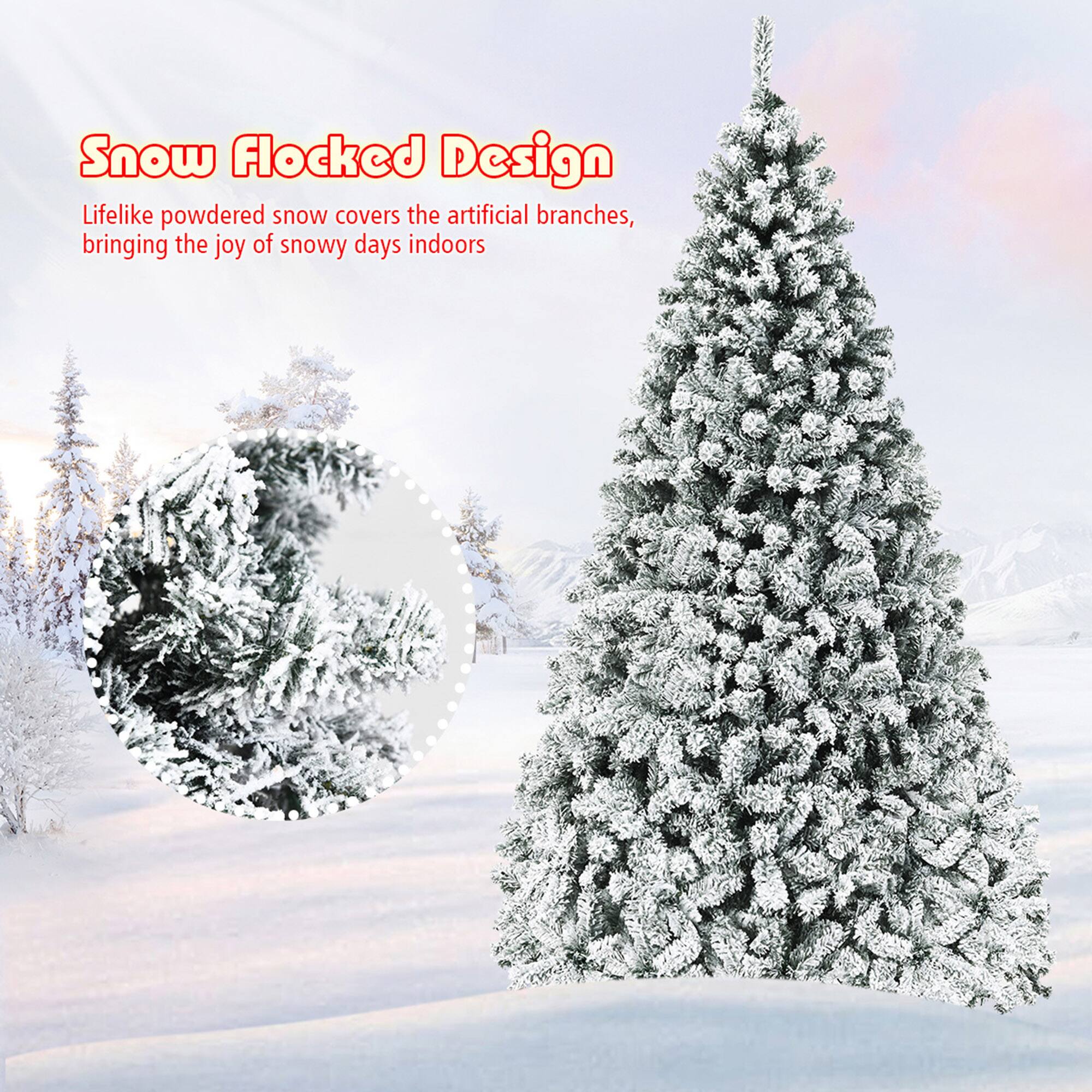 Snow Flocked Design

Lifelike powdered snow covers the artificial branches, bringing the joy of snowy days indoors