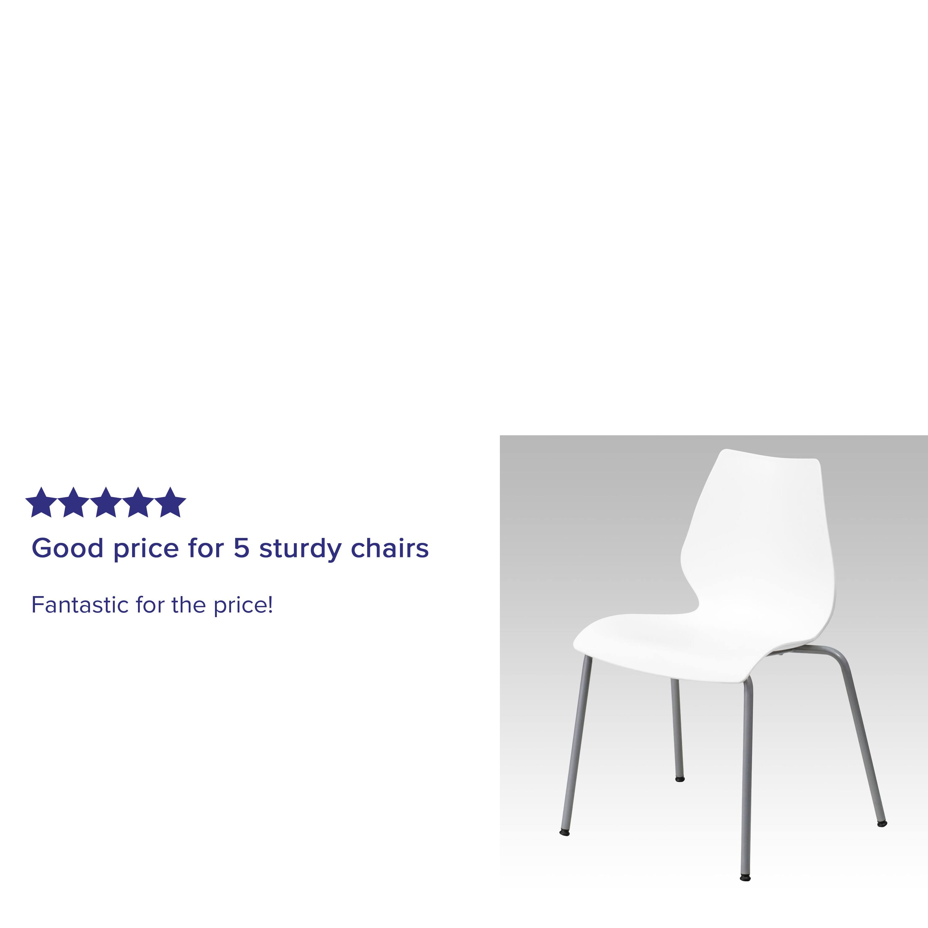 Good price for 5 sturdy chairs  
Fantastic for the price!