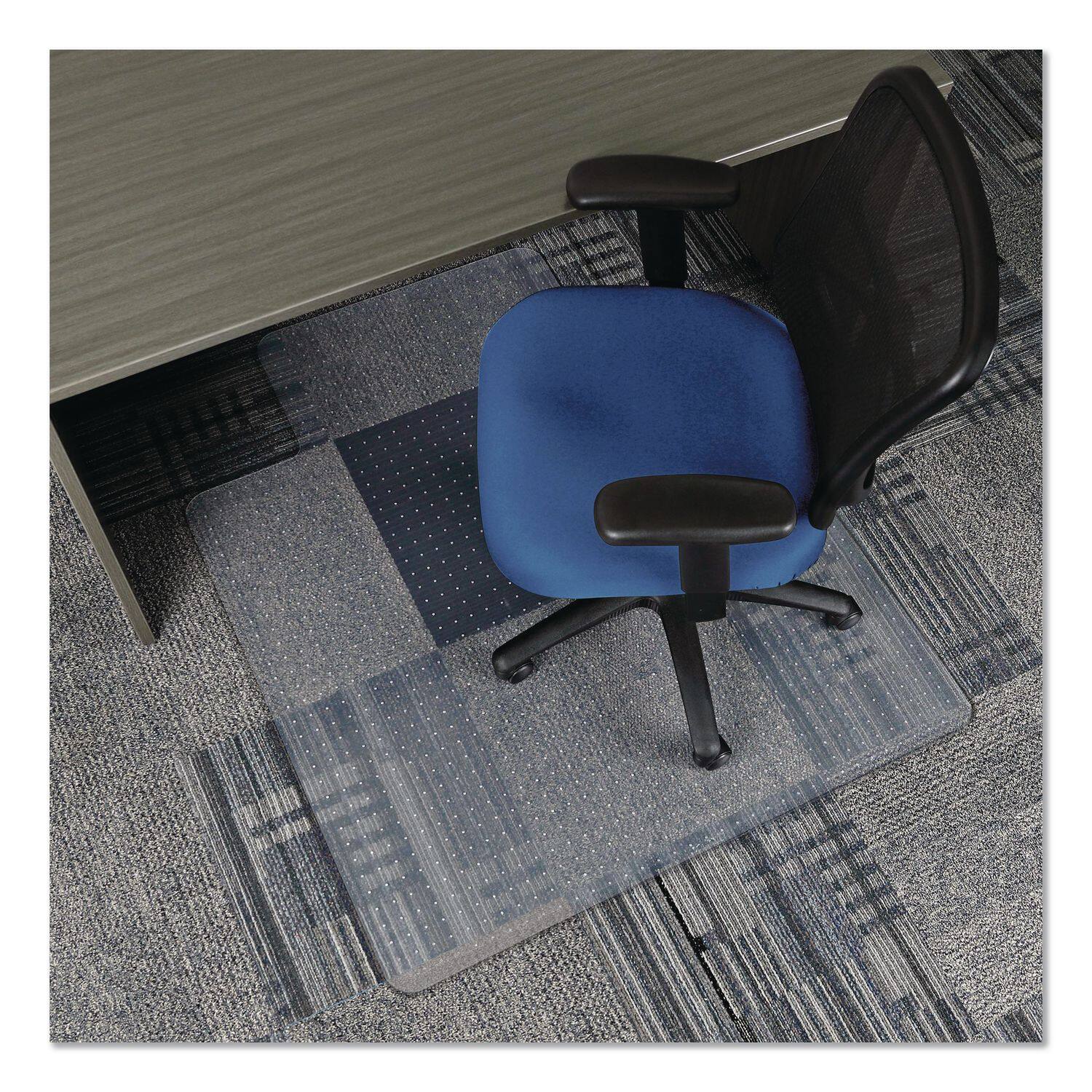 Back. Alera - Alera ALEMAT4553CLPR Studded Chair Mat for Low Pile Carpet, 45 x 53, Clear - Clear.