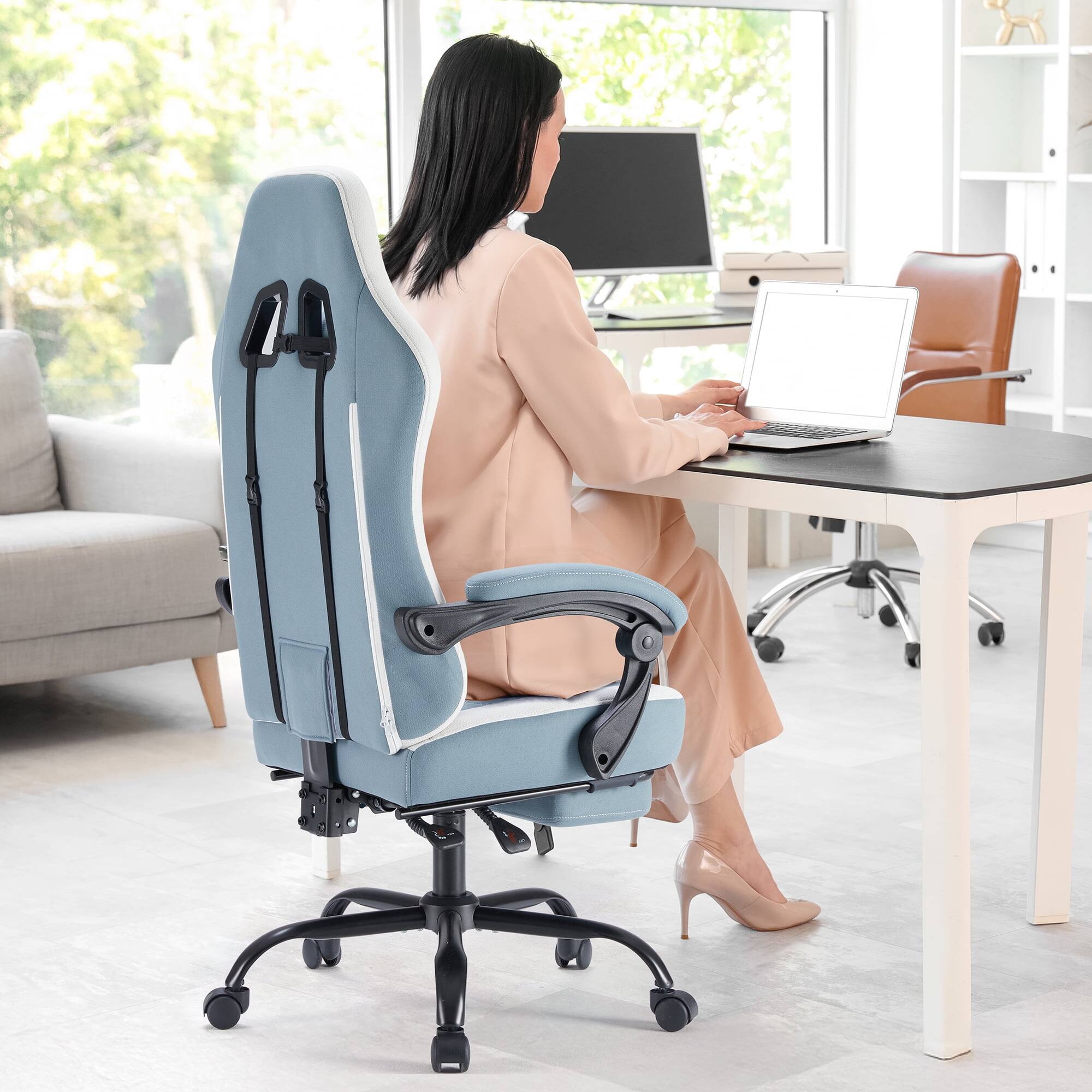 Alt View 5. AOITUN - Gaming Chair, Office Chair High Back Computer Chair Executive Ergonomic Adjustable Swivel Task Chair, Blue - Blue.