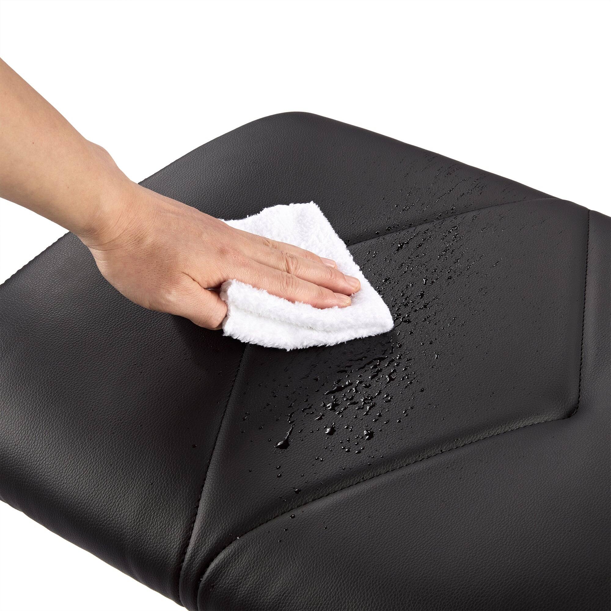 Alt View 2. Vecelo - Adjustable Desk Footrest with Pneumatic Lift - 16-21" Height, 300lb Capacity PU Leather Foot Stool for Office & Gaming - Black.