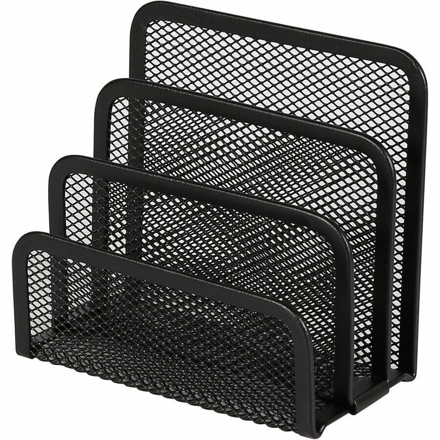 Angle. Lorell - Lorell Mesh Vertical Desktop File Sorter 4 Divider 5.63" x 5.25" x 3.13" Black Steel - Black.