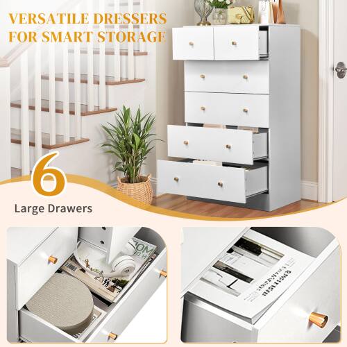 VERSATILE DRESSERS FOR SMART STORAGE

6 Large Drawers