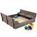 Front. Best Choice Products - Best Choice Products Large Outdoor Wooden Sandbox for Kids with Cover and Bench Seats Support up to 220 lbs - Gray - Gray.