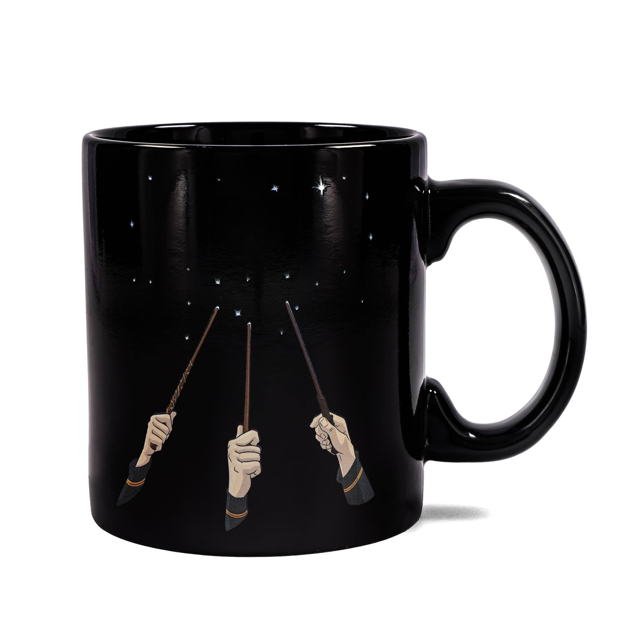 Alt View 1. Silver Buffalo - Harry Potter Wands Heat-Reveal Mug | Holds 20 Ounces - Black.