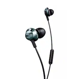 Philips - In-Ear Headphones, High-Res Audio, 12.2mm Drivers, Mic, Noise Isolation, Ergonomic Design, 3 Sizes Ear Caps (PRO6305BK) - Black