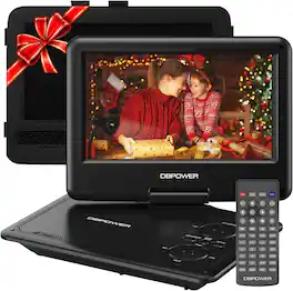 Vulpecula Spade - 11.5" Portable DVD Player, 5-Hour Built-in Rechargeable Battery, 9" Swivel Screen, Support CD/DVD/SD Card/USB, Remote Co
