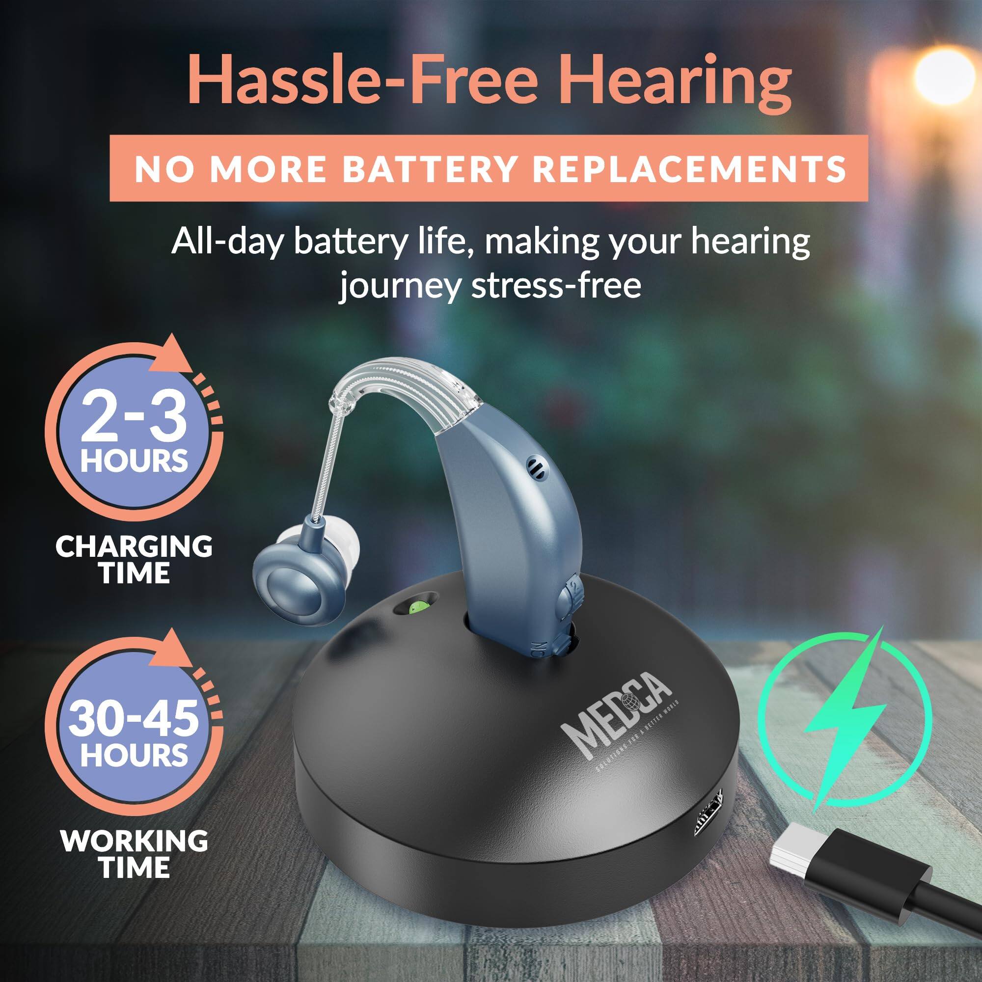 Hassle-Free Hearing

NO MORE BATTERY REPLACEMENTS

All-day battery life, making your hearing journey stress-free

2-3 HOURS CHARGING TIME

30-45 HOURS WORKING TIME

MEDCA BIU B1028 BELUTIONE