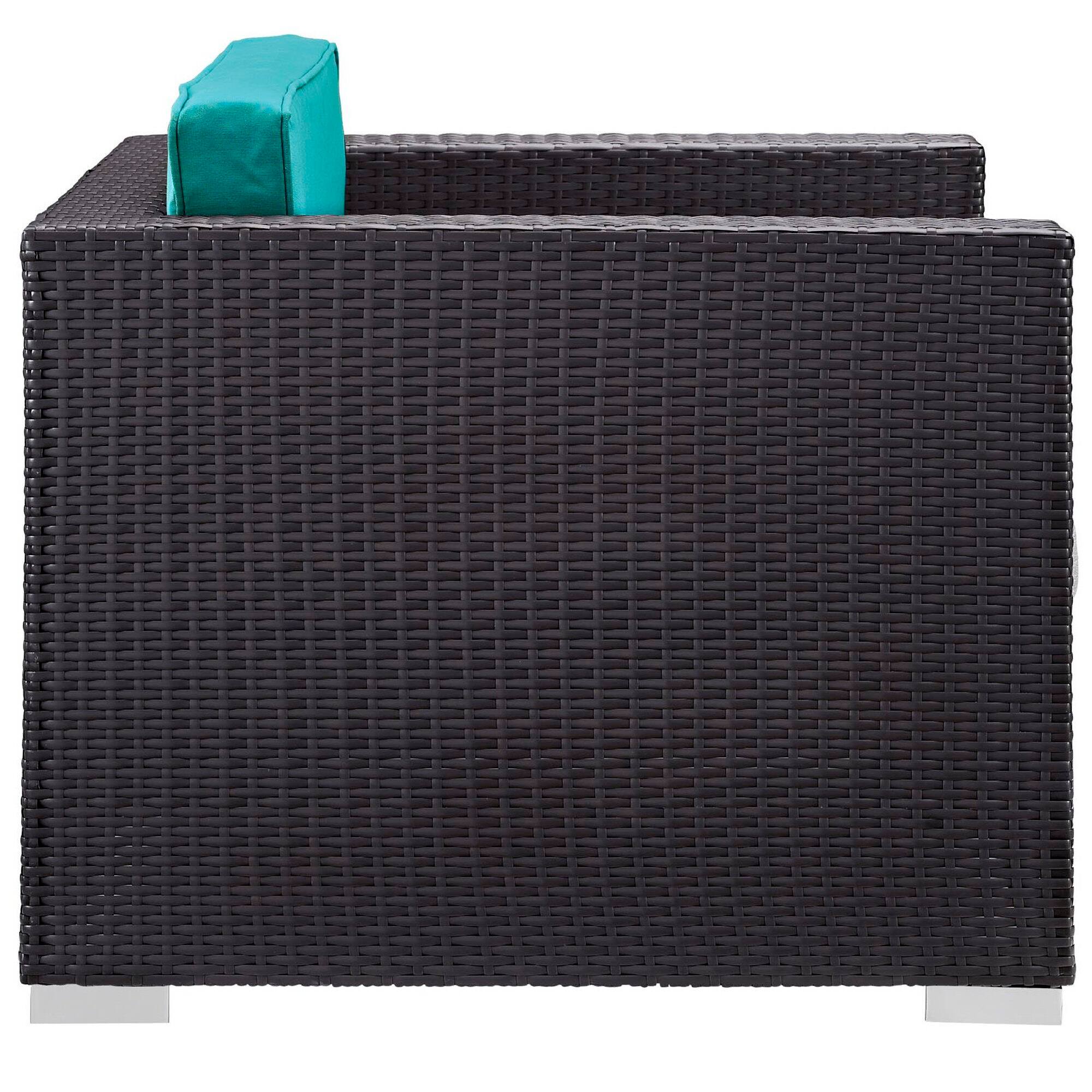 Angle. Modway - Gather Outdoor Patio Armchair by Modway - Espresso Turquoise.
