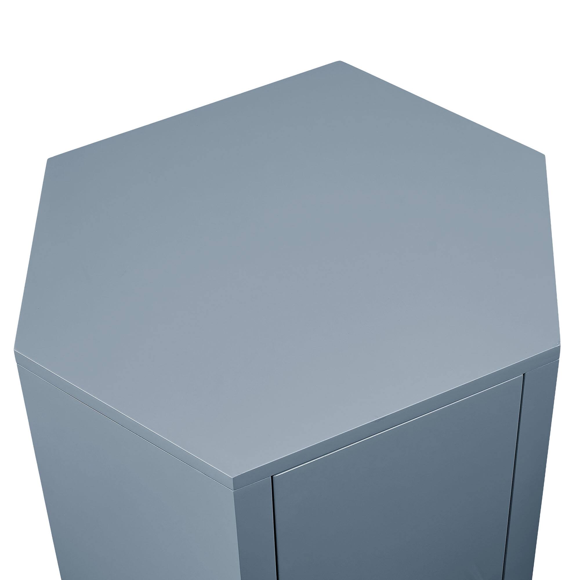 Alt View 7. Modway - Kade Faceted Semi-Gloss Side Table by Modway - Stillwater Blue.