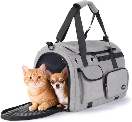 Front. Ownpets - TSA Airline Approved Large Pet Carrier - Gray.
