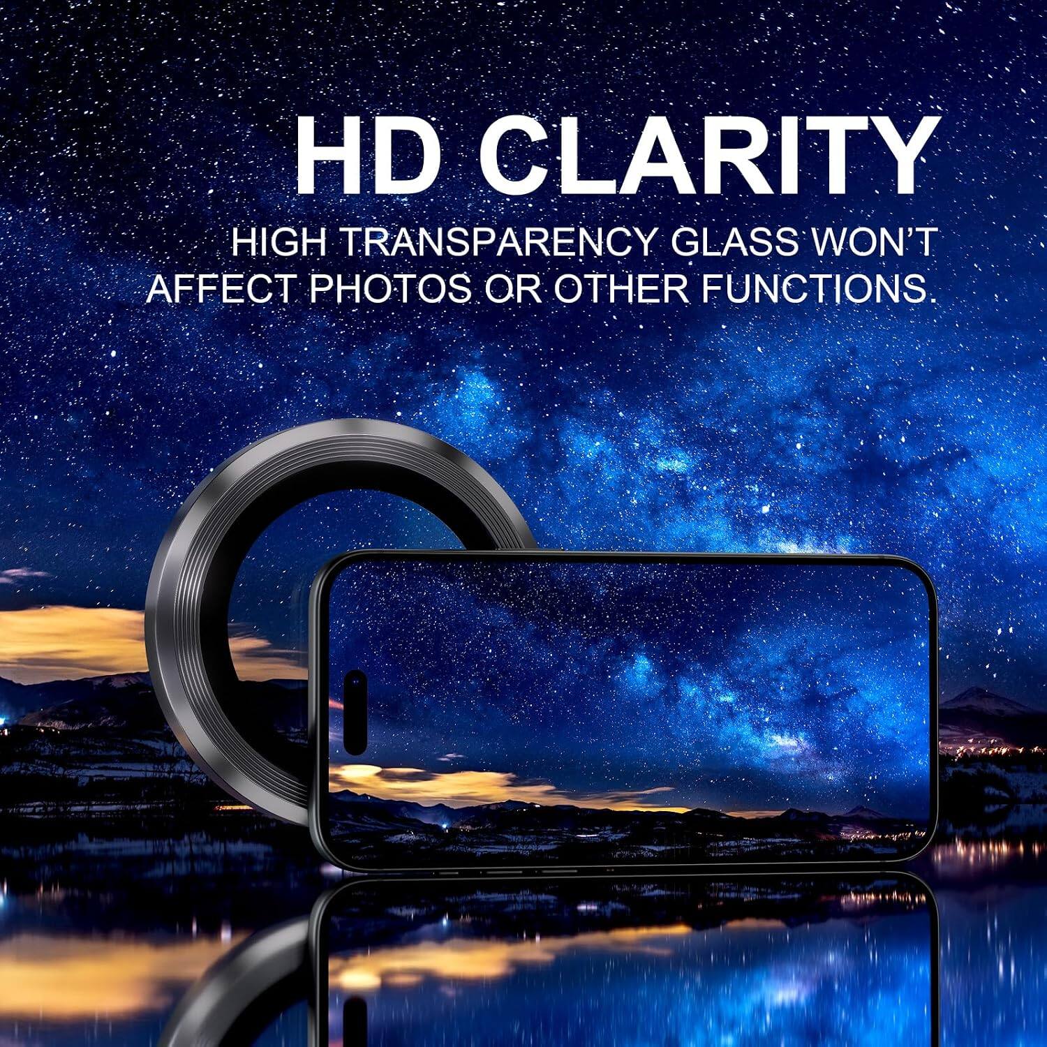 HD CLARITY  
HIGH TRANSPARENCY GLASS WON'T AFFECT PHOTOS OR OTHER FUNCTIONS.