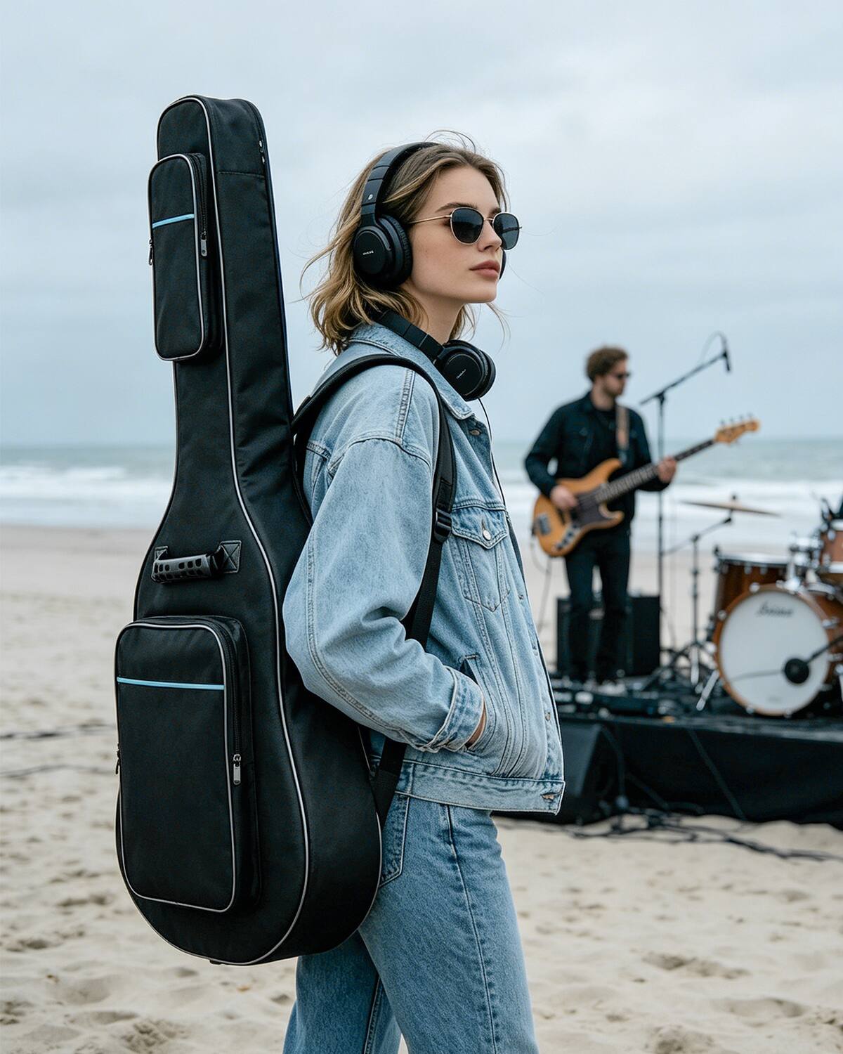 Alt View 1. Winado - Acoustic Guitar Bag  41", Oxford Cloth Waterproof Guitar Gig Bag Soft Backpack with 0.35 Inch Thick Padding.