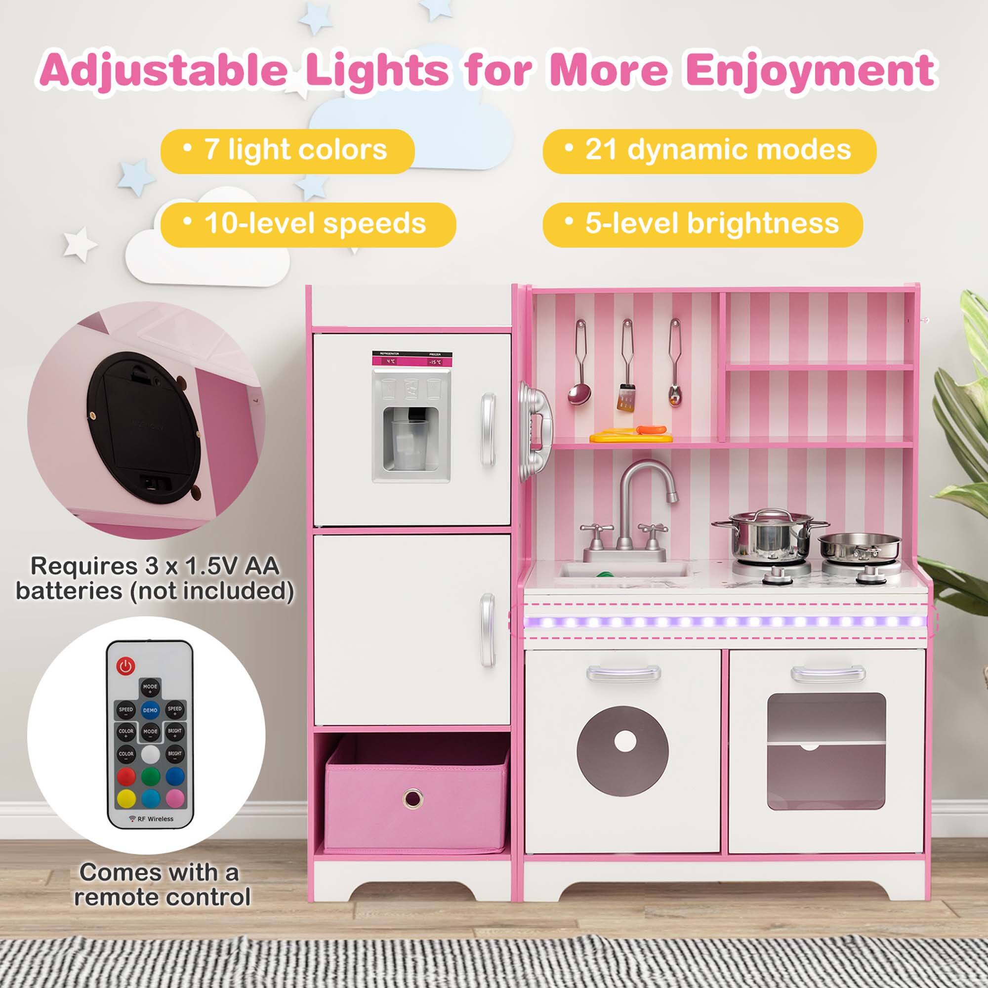 Adjustable Lights for More Enjoyment
7 light colors
21 dynamic modes
10-level speeds
5-level brightness
Requires 3 x 1.5V AA batteries (not included)
Comes with a remote control