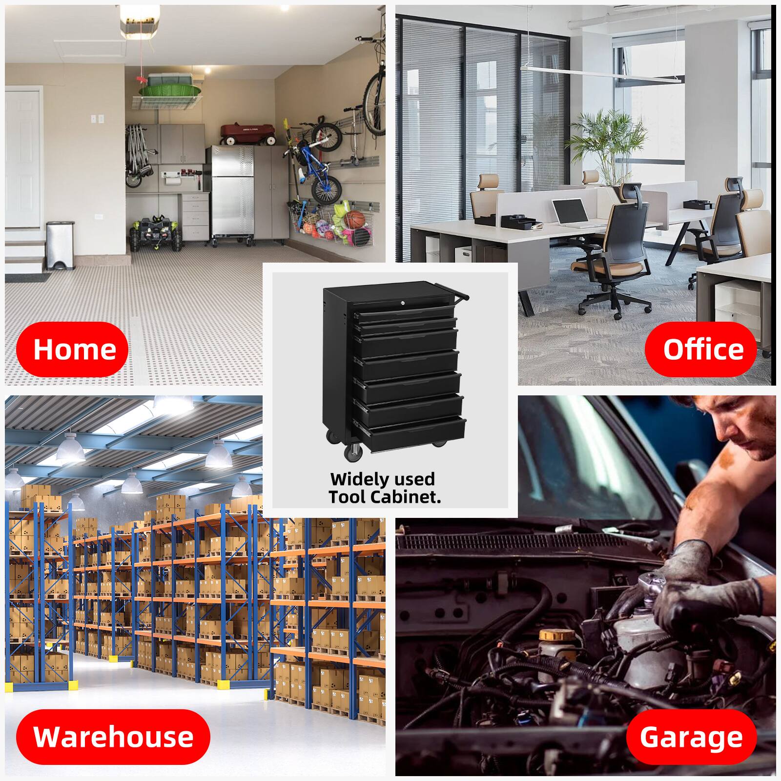 - Home
- Office
- Warehouse
- Garage

Widely used Tool Cabinet.