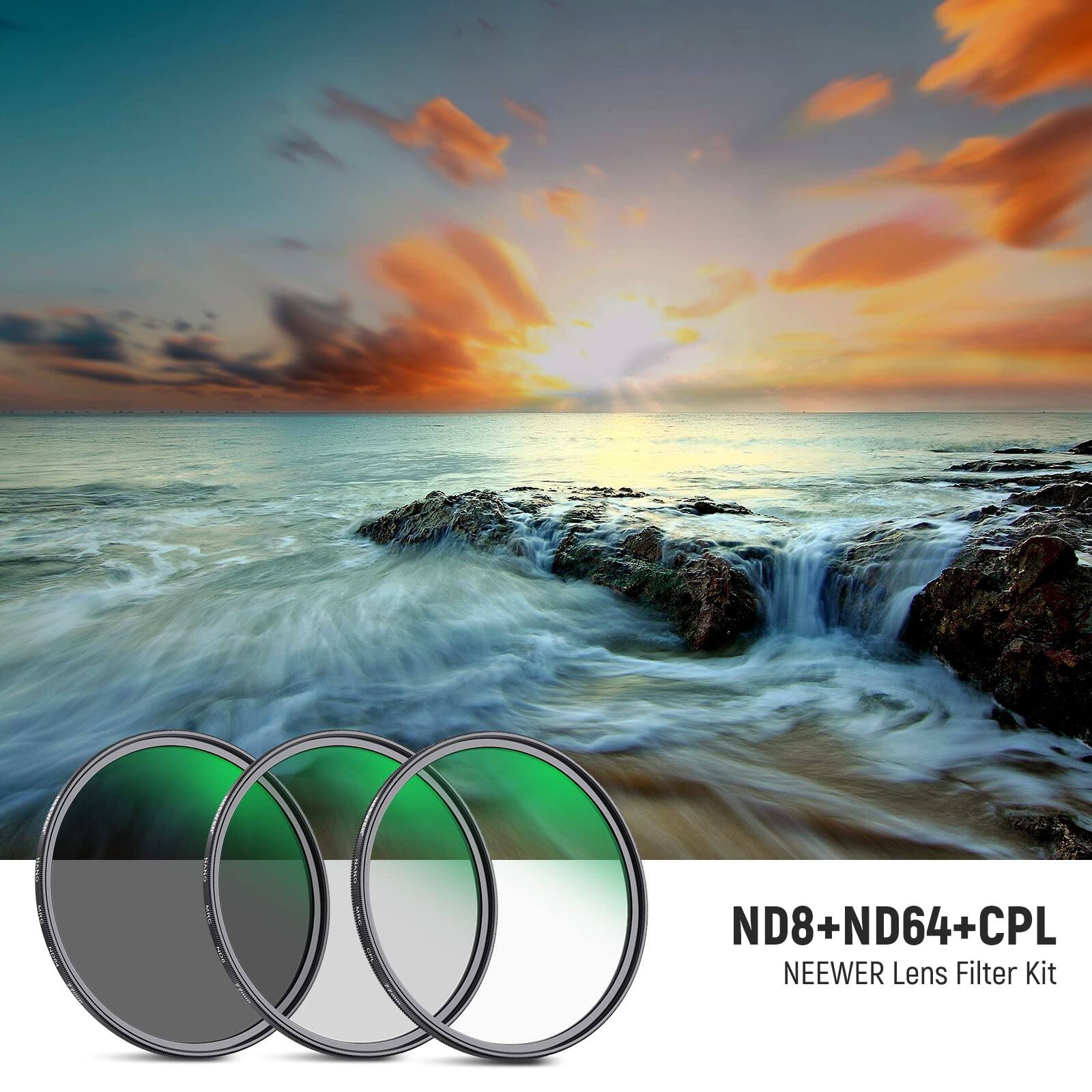 ND8 + ND64 + CPL  
NEEWER Lens Filter Kit