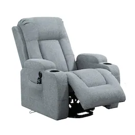Boyel Living - Power Lift Recliner Chair for Elderly with 8-Point Massage, Lumbar Heat, USB Port, Heavy Duty Motion Mechanism - Gray