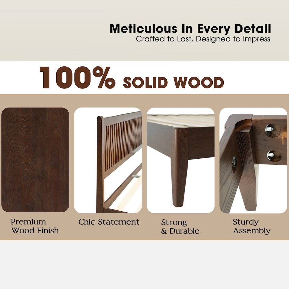 Meticulous In Every Detail  
Crafted to Last, Designed to Impress  

100% SOLID WOOD  

Premium Wood Finish  
Chic Statement  
Strong & Durable  
Sturdy Assembly