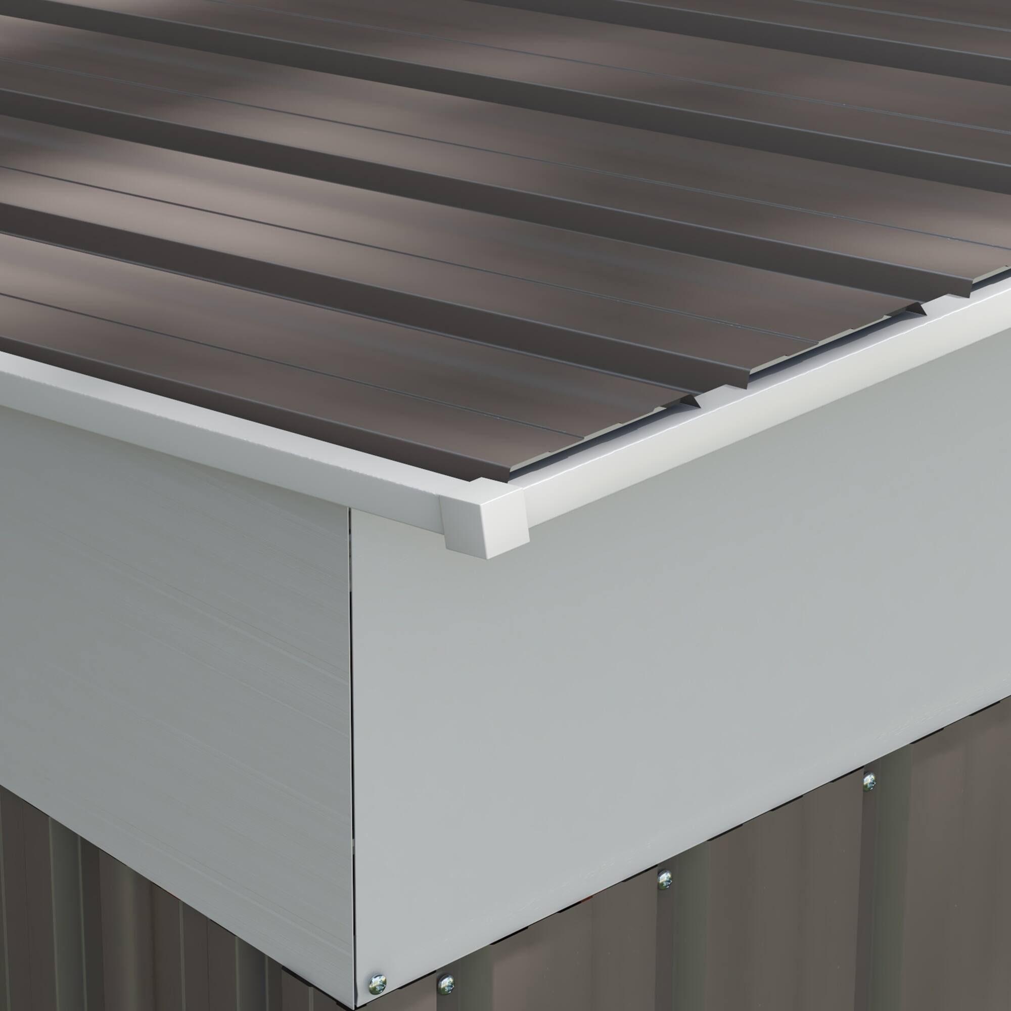 Alt View 8. Outsunny - 7' x 4' Metal Lean to Garden Shed, Outdoor Storage Shed, Garden Tool House with Double Sliding Doors.