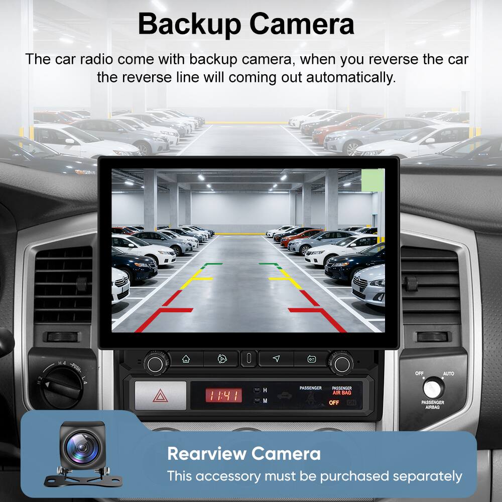 Backup Camera

The car radio comes with a backup camera. When you reverse the car, the reverse line will come out automatically.

Rearview Camera

This accessory must be purchased separately.