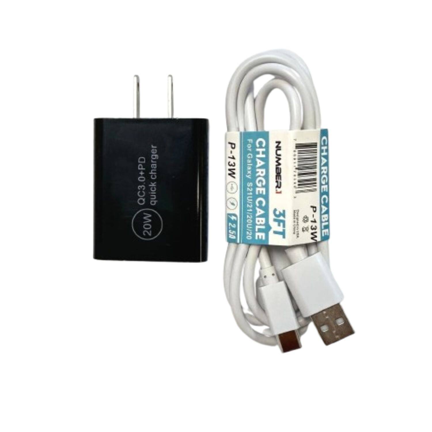 Home Collection 20W USB Wall Charger with 3ft USB A to Micro USB