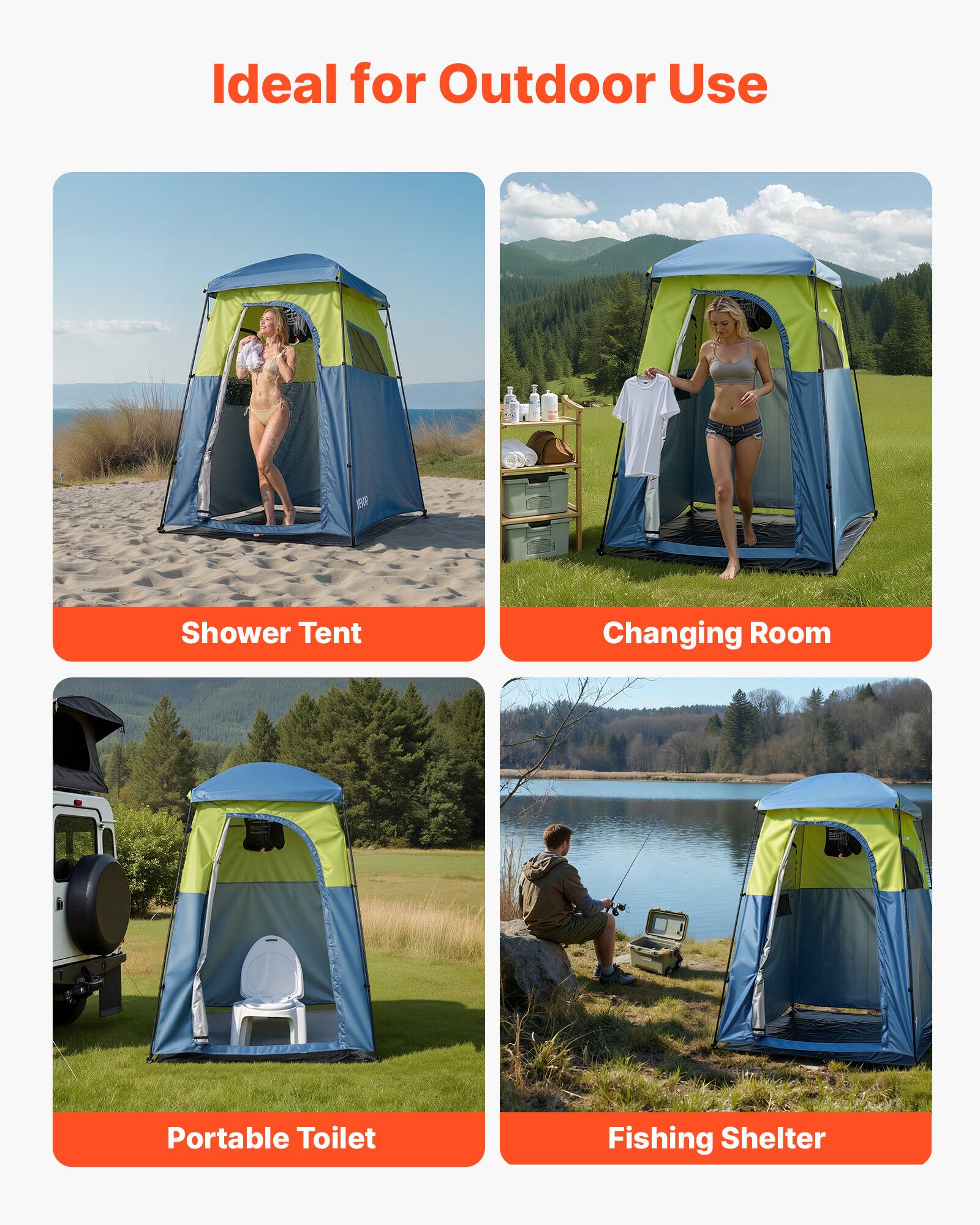 Ideal for Outdoor Use

- Shower Tent
- Changing Room
- Portable Toilet
- Fishing Shelter