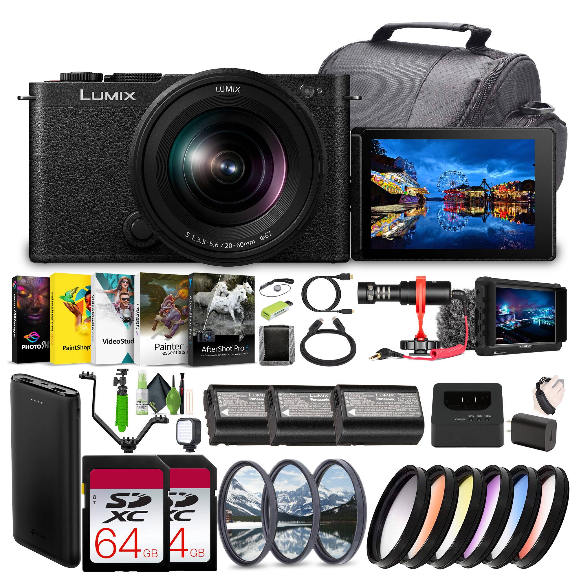 LUMIX LUMIX S 1:3.5-5.6 / 20-60mm

VideoStud PHOTO
PaintShop
Painter essentials
AfterShot Pro 3

64 GB SDXC
4 GB SDXC

LUMIX LUMIX LUMIX LUMIX