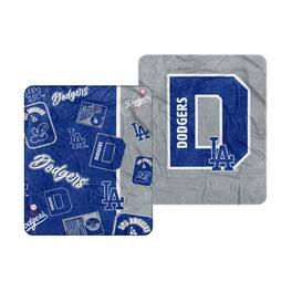 Logo Brands - Los Angeles Dodgers 50" x 60" Dream Weave Throw Blanket - Royal