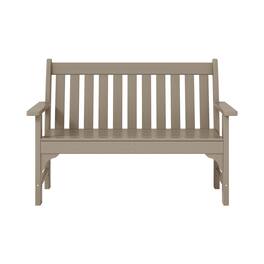 WestinTrends - Malibu Outdoor 2-Person All-Weather HDPE Front Porch Garden Bench - Weathered Wood