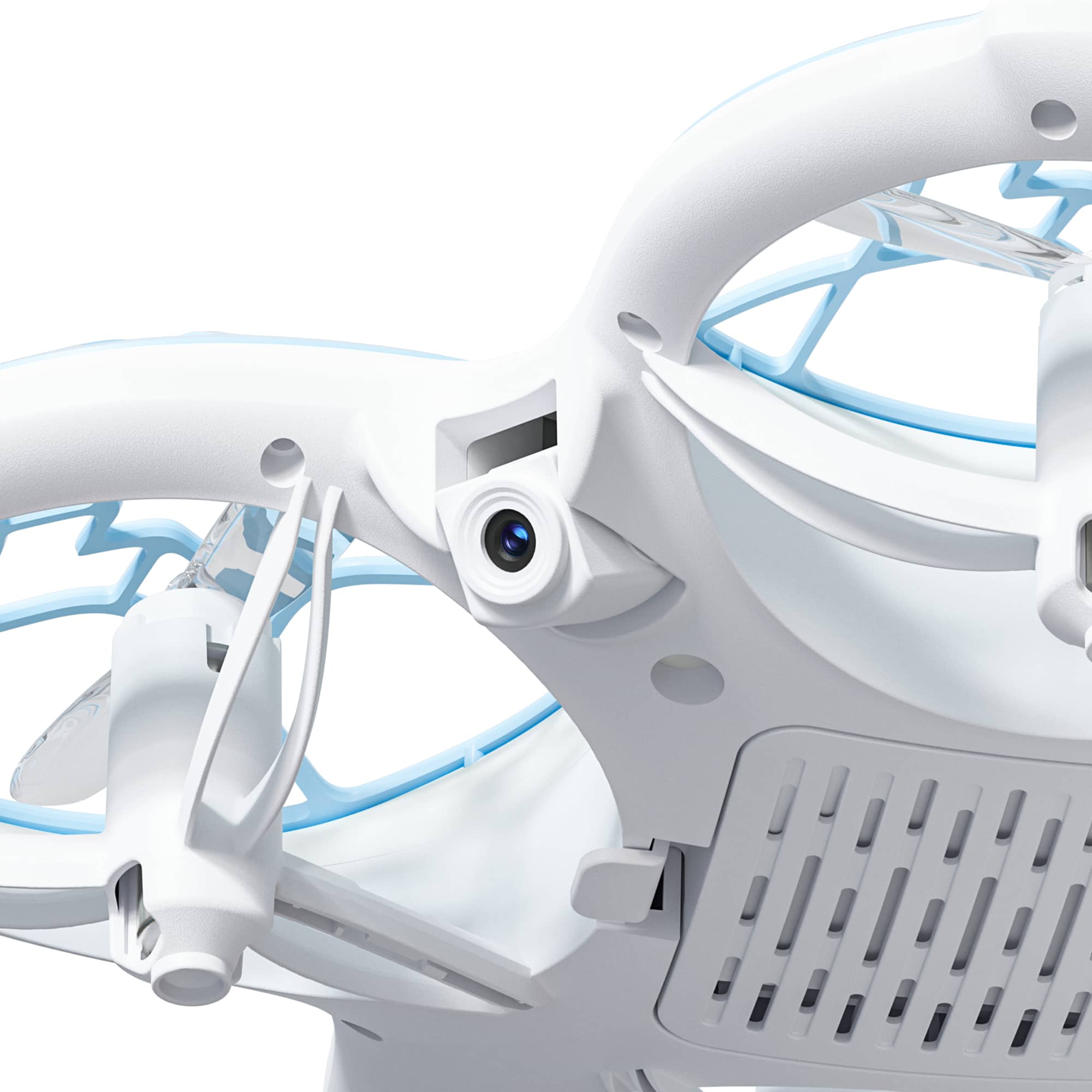 Left. Snaptain - K30 Mini 720P HD Camera Drone with Colorful Lighting and Remote Controller - White.