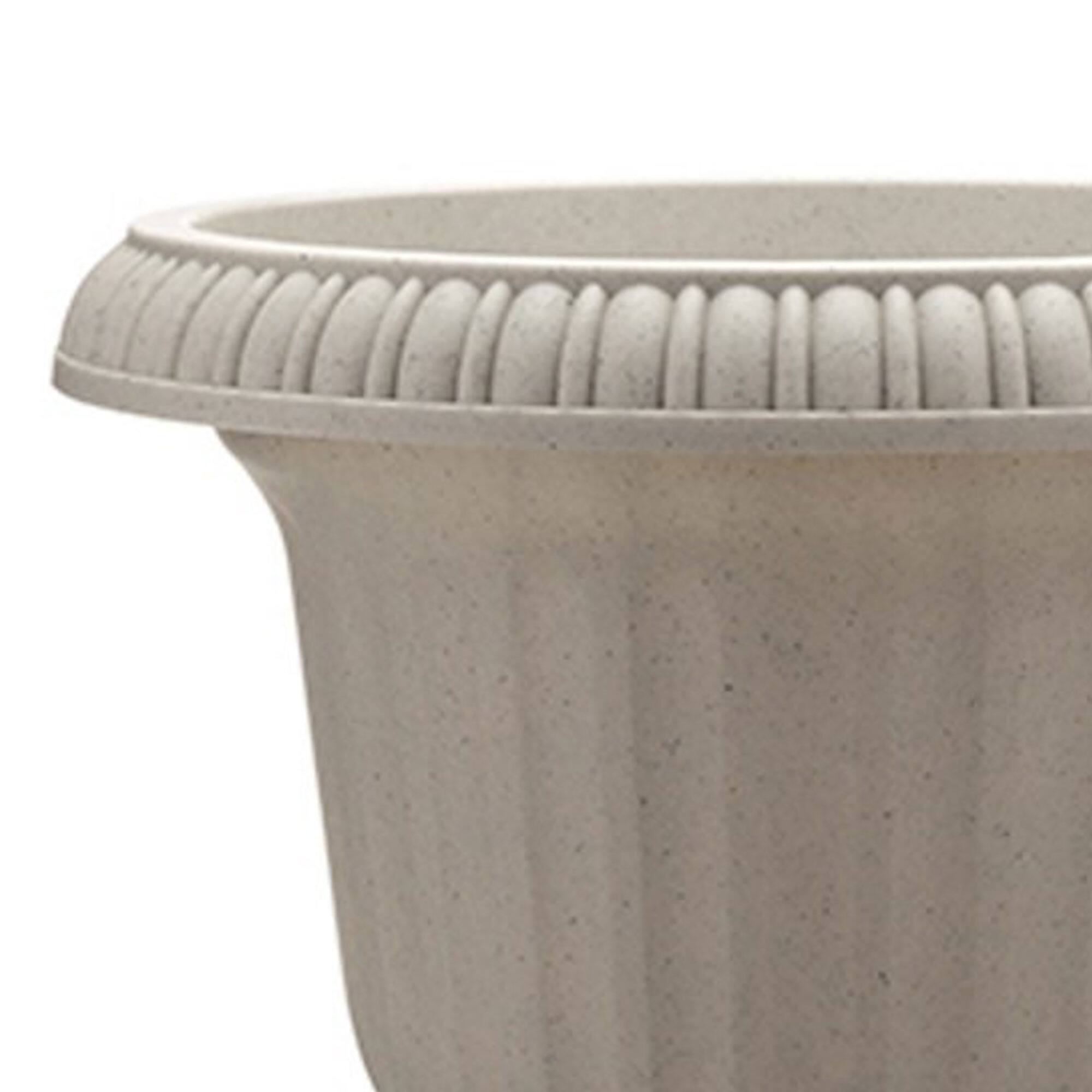 Alt View 5. Southern Patio - Southern Patio 14" Outdoor Lightweight Resin Utopian Urn Planter, Stone (2 Pack) - Stone.