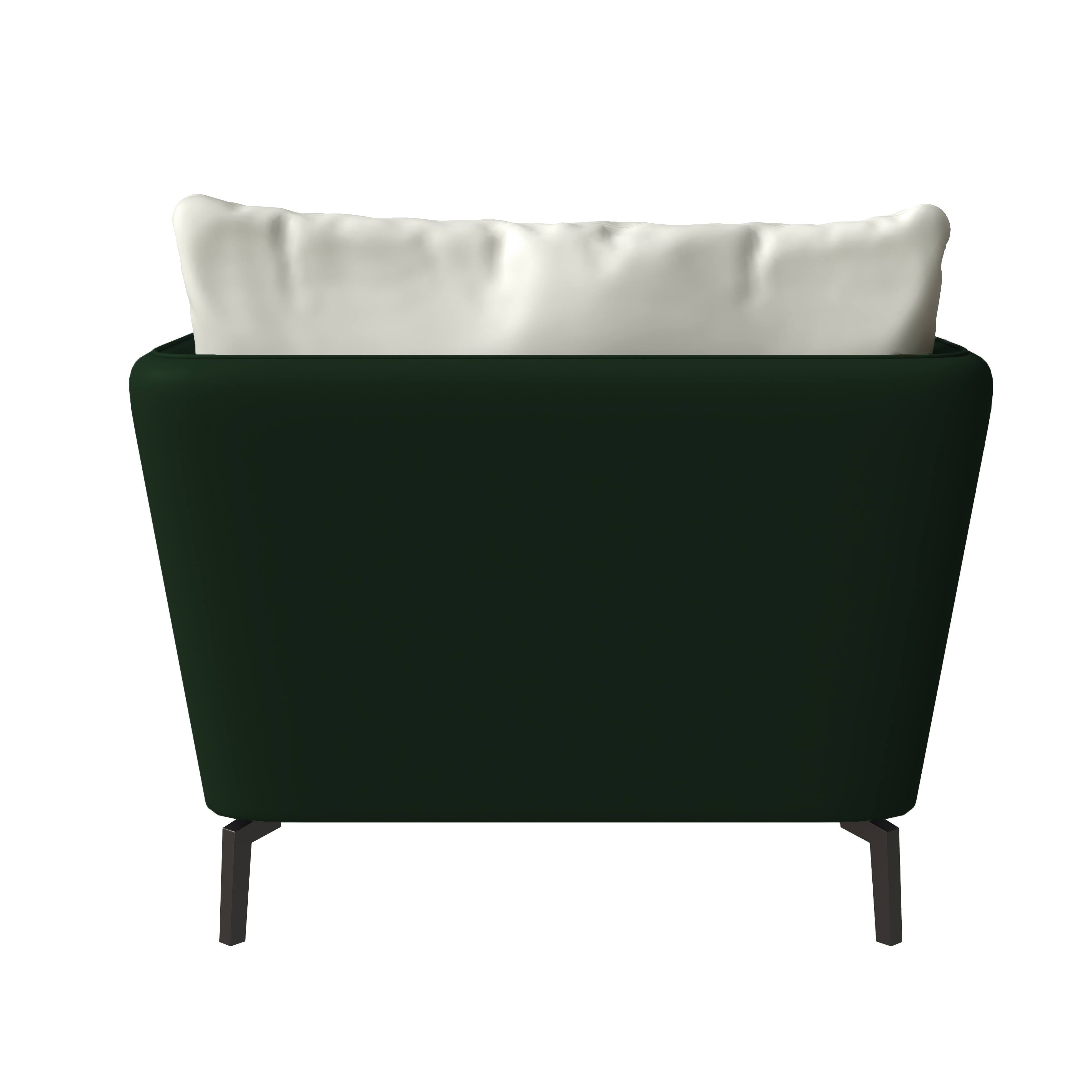 Alt View 4. LeisureMod - Luxify Modern Vegan Leather Accent Chair - Metal Legs Single Seater Armchair - 350 lb Capacity - Green.
