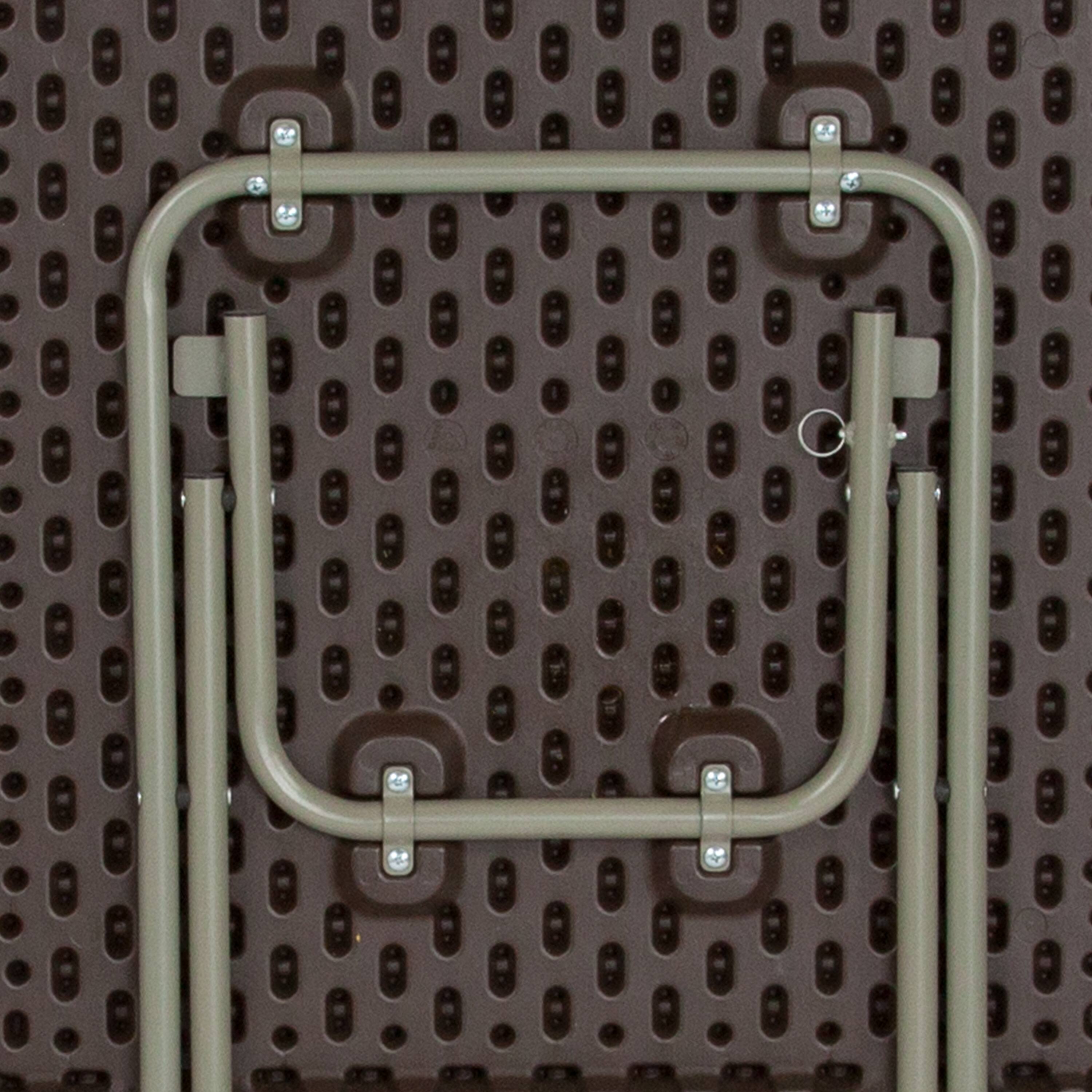 Alt View 8. Emma + Oliver - 1.95-Foot Square Rattan Plastic Folding Table - Brown.