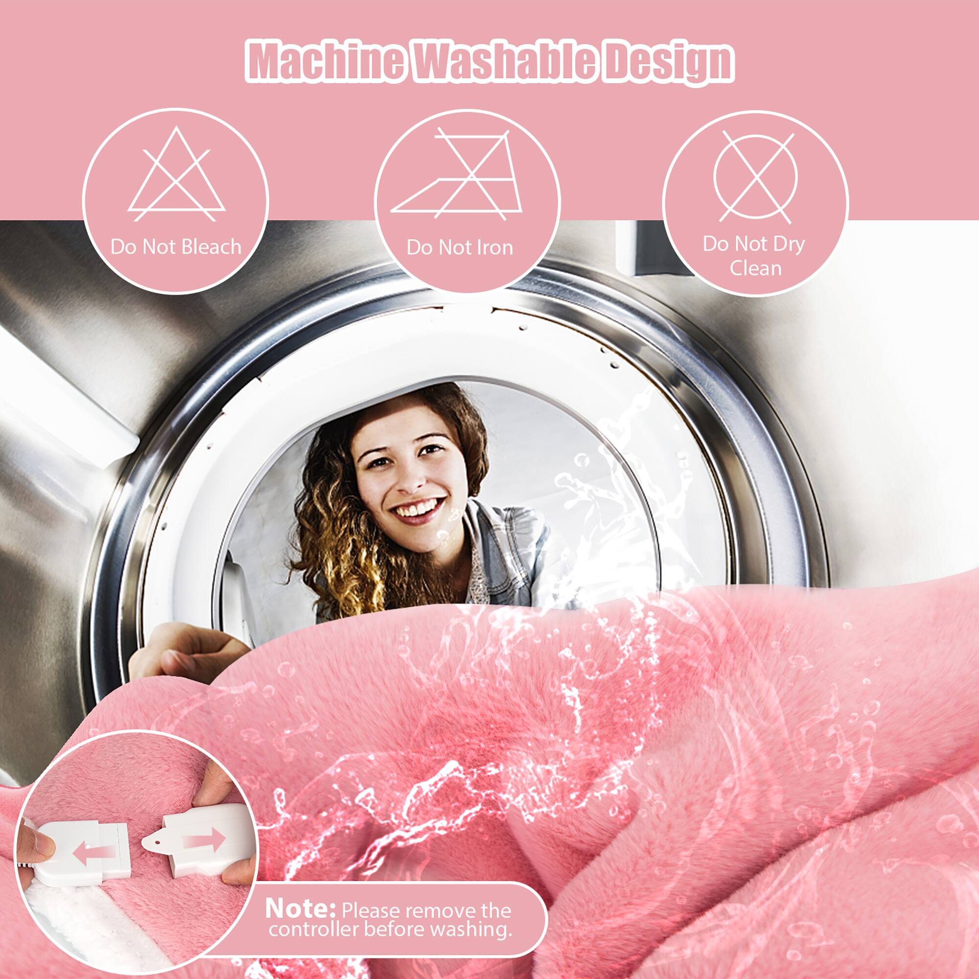 Machine Washable Design Do Not Bleach Do Not Iron Do Not Dry Clean Note: Please remove the controller before washing.