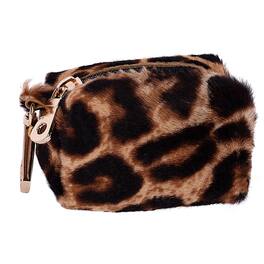 PoisePup - Fancy Handmade Genuine Leather Dog Waste Bag Holder for Girl & Boy Puppies - Leopard