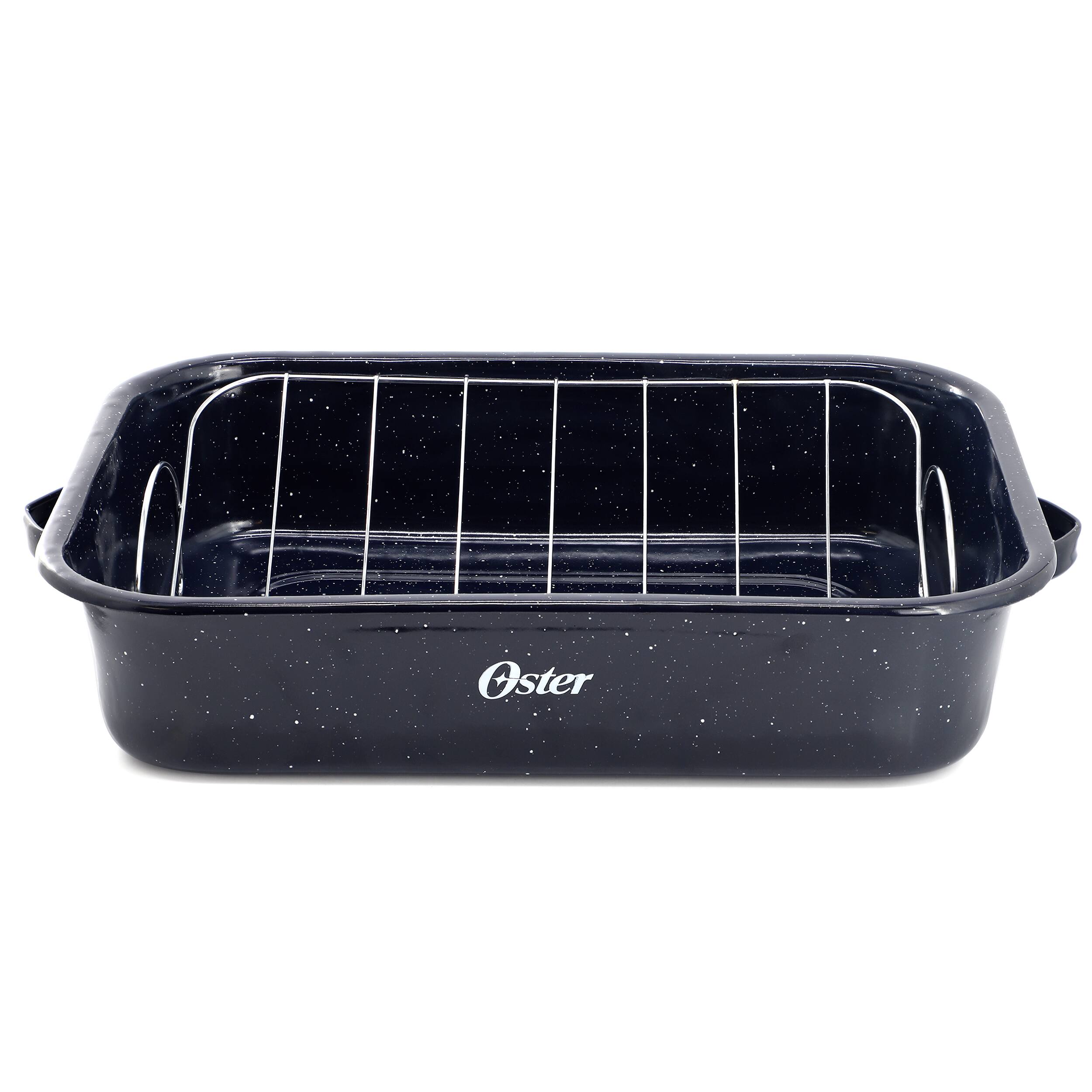 Alt View 1. Oster - Oster Castillo 17 x 12 Inch Enamel on Steel Baking Pan with Removable Rack in Blue - Blue.