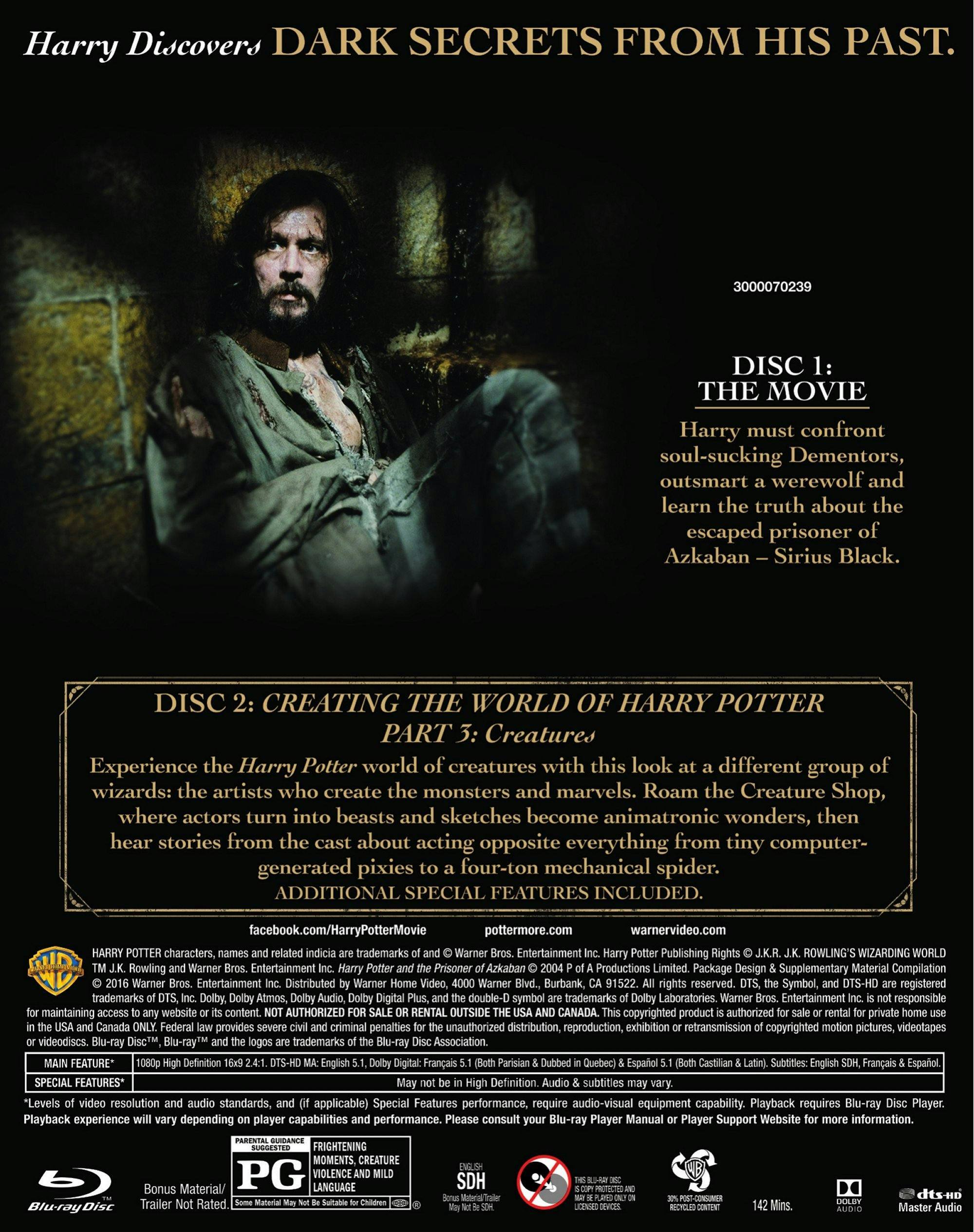 Back. Harry Potter and the Prisoner of Azkaban (Special Edition) [Blu-ray].