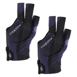 Unique Bargains - 3 Finger Pool Glove Left Hand, Billiard Gloves for Shooter Carom Pool Snooker Cue Accessories 2pcs - Fits Men Women - Black Purple