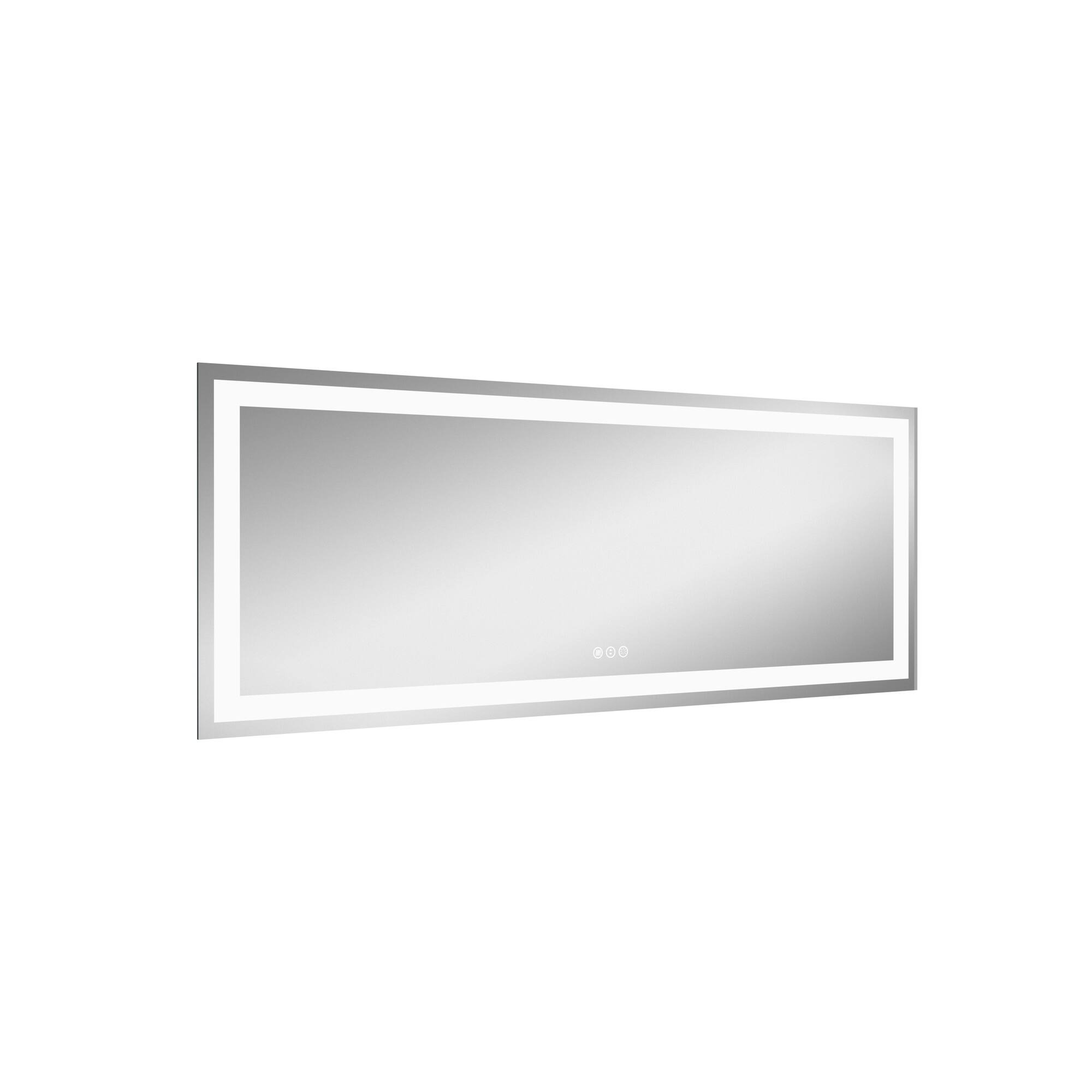 Alt View 1. Boyel Living - 32 in W x 84 in L Rectangular Frameless Wall Bathroom Vanity Mirror with Front and Backlit and Anti Fog.