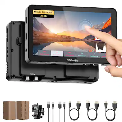 4K OLED HDMI & 3G-SDI 1200 Nits - OFF Full-Waveform SO 0 Focus Peak OFF ON T Palso Color Vecterscope Oscillogram NEEWER IN-SDI-OUT