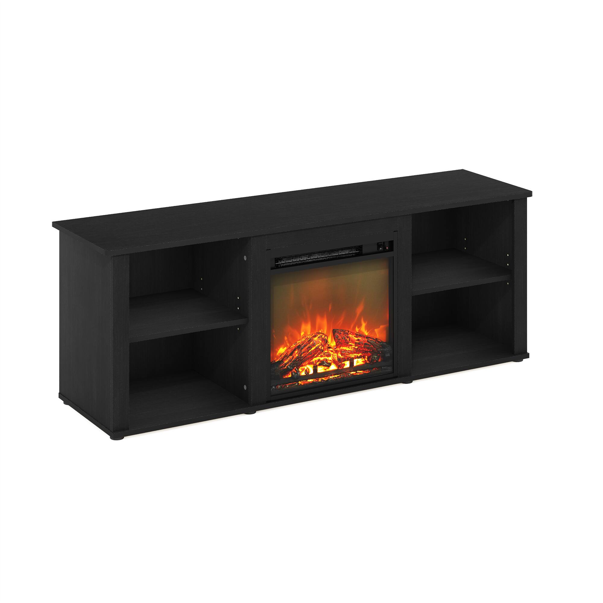 Furinno - Classic 60 Inch TV Stand with Fireplace - Americano
